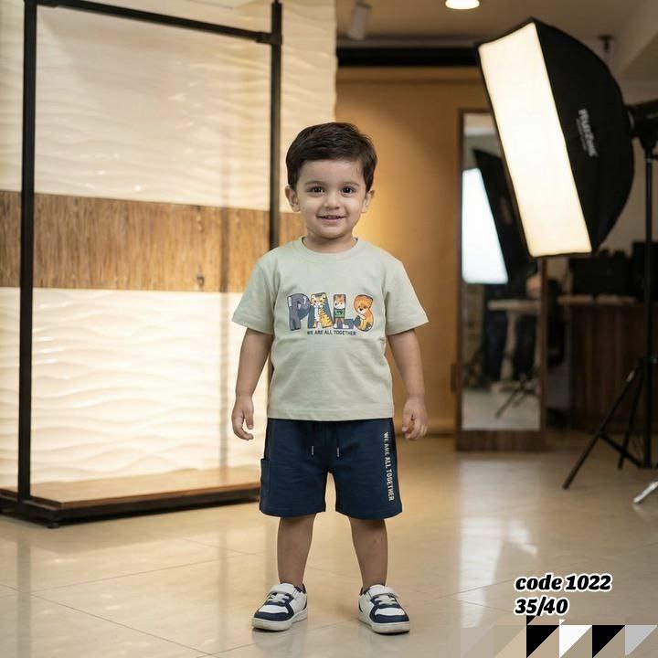 تی شرت شلوارک پنبه پسرانه کد 1022